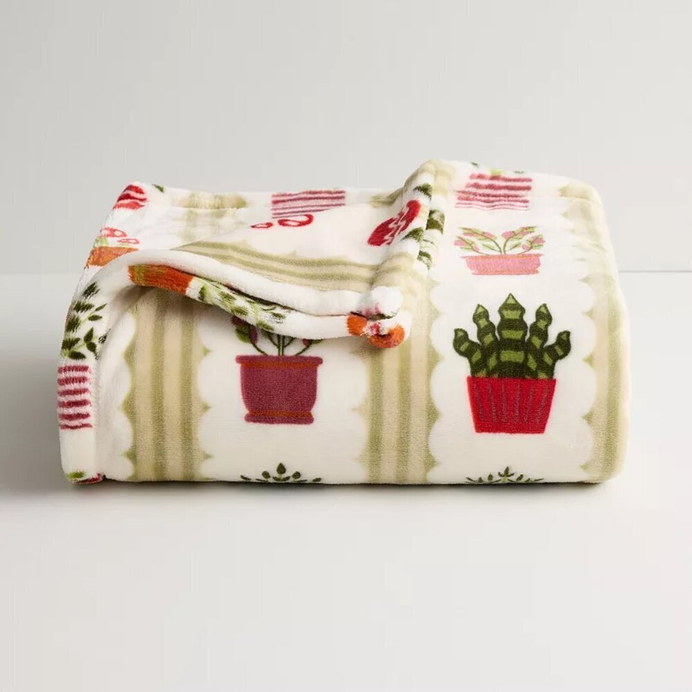 The big one Potted Plants Super Soft Oversized Plush Throw Blanket New